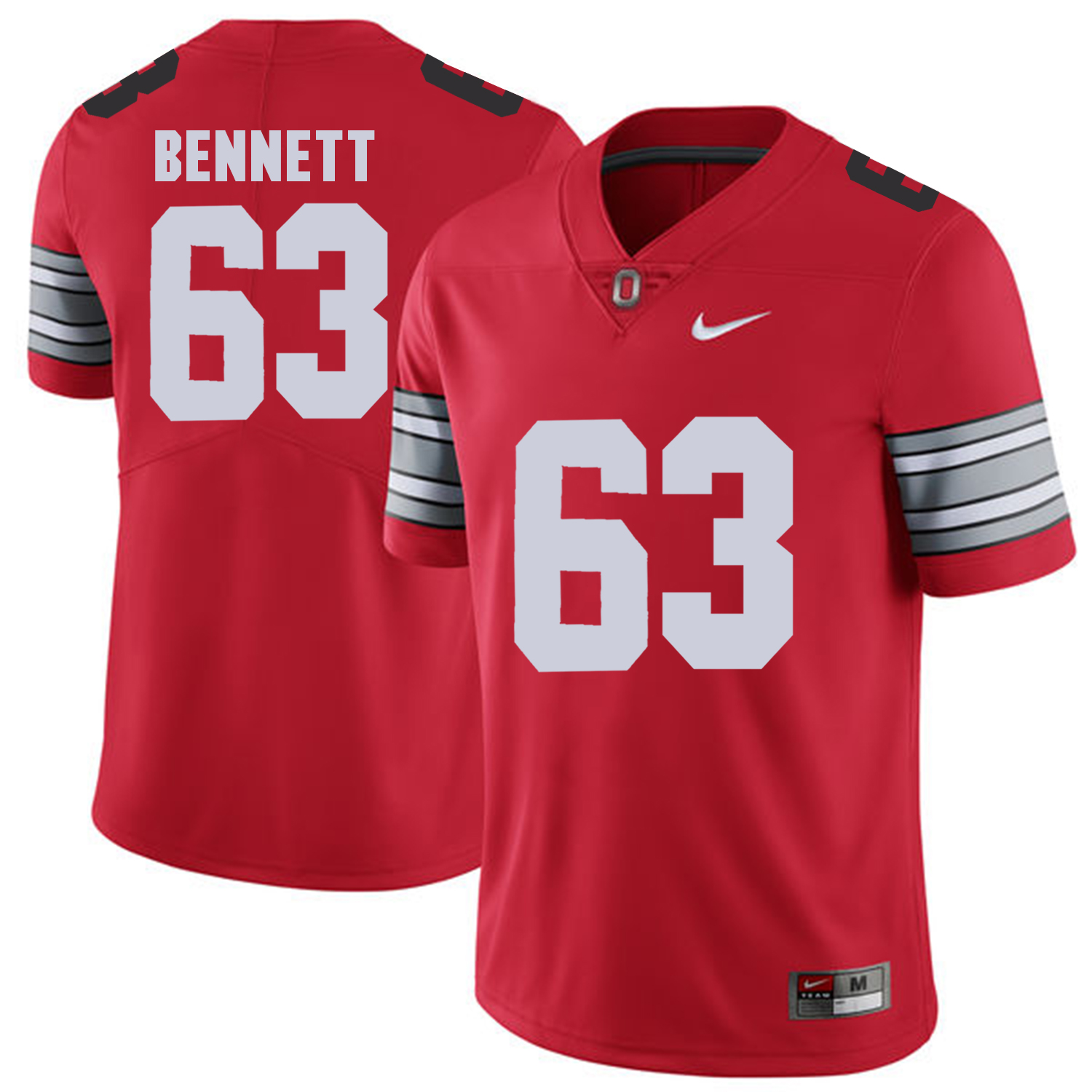 Men Ohio State #63 Bennett Red Customized NCAA Jerseys